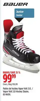 Canadian Tire Bauer vapor volt 3.0 hockey skates offer