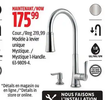 Canadian Tire Pfister mystique 1-handle kitchen faucet offer