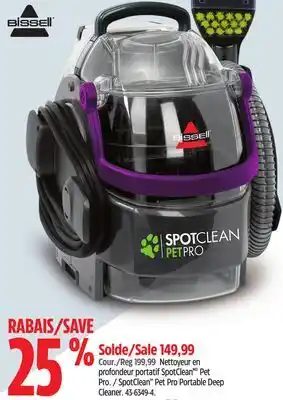 Canadian Tire Bissell spotclean pet pro portable deep cleaner offer
