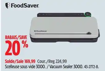 Canadian Tire Foodsaver vacuum sealer 3000 offer