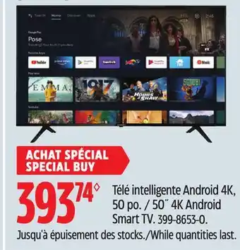Canadian Tire Skyworth 50˝ 4k android smart tv offer