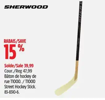 Canadian Tire Sherwood t1000 street hockey stick offer
