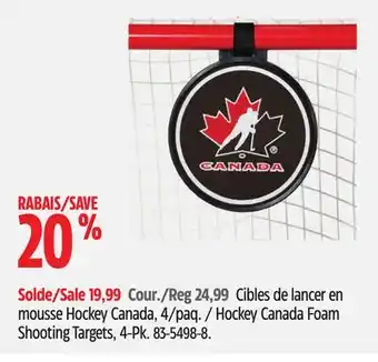 Canadian Tire Hockey canada foam shooting targets, 4-pk offer