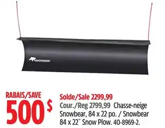 Canadian Tire Snowbear 84x22 snow plow offer