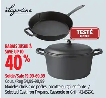 Canadian Tire Lagostina selected cast iron frypans, casserole or grill offer