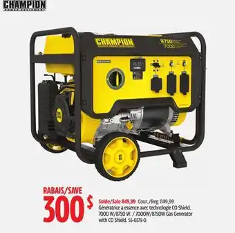 Canadian Tire Champion 7000w/8750w gas generator with co shield offer