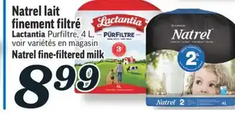 Marché Richelieu Lait finement filtré natrel | natrel fine-filtered milk offer