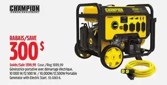 Canadian Tire 10,000w/12,500w portable generator with electric start offer