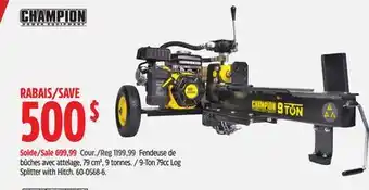 Canadian Tire 9-ton 79cc log splitter with hitch offer