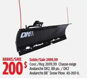 Canadian Tire Dk2 avalanche 88˝ snow plow offer