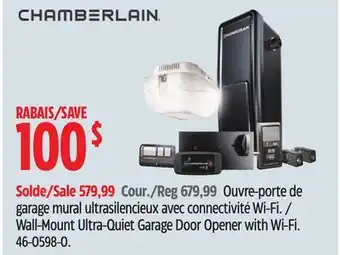 Canadian Tire Chamberlain wall-mount ultra-quiet garage door opener with wi-fi offer