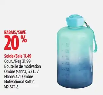 Canadian Tire Manna 3.7l ombre motivational bottle offer
