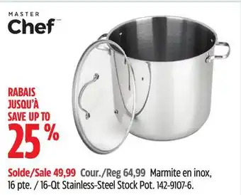 Canadian Tire Master chef 16-qt stainless-steel stock pot offer