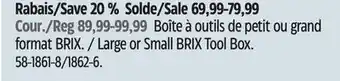 Canadian Tire Maximum large or small brix tool box offer