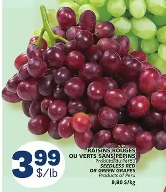 Marché Bonichoix Seedless red or green grapes offer