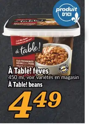 Marché Richelieu Fèves à table! | à table! beans offer