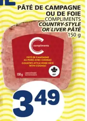 Marché Bonichoix Compliments country-style or liver pâté offer