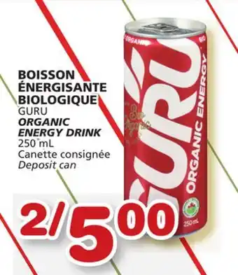 Marché Bonichoix Guru organic energy drink offer