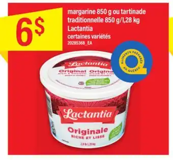 Maxi Margarine 850 g ou tartinade traditionnelle 850 g/1,28 kg lactantia offer