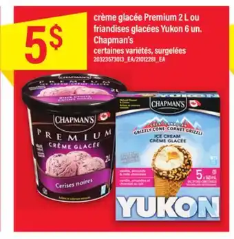Maxi Crème glacée premium 2 l ou friandises glacées yukon 6 un. chapman's offer