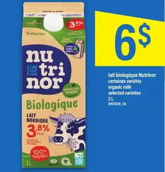 Maxi Lait biologique nutrinor 2 l offer