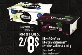 Provigo Liberté grec ou liberté méditerranée , 4 x 100 g offer