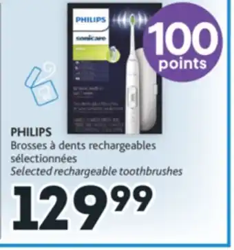 Brunet Philips brosses à dents rechargeables sélectionnées offer