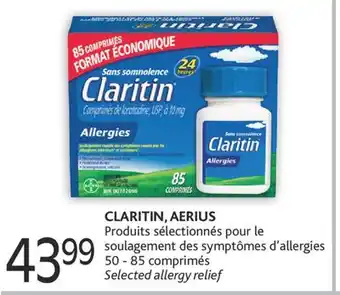 Brunet Claritin, aerius produits sélectionnés pour le soulagement des symptômes d'allergies offer