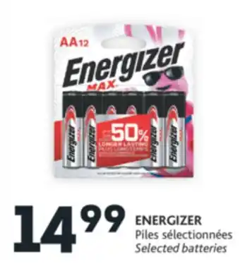 Brunet Energizer piles sélectionnées offer