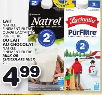 Marches Tradition Natrel finement filtré milk or chocolate milk offer