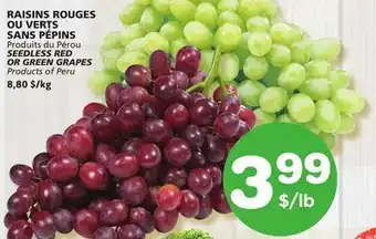 Marches Tradition Seedless red or green grapes offer