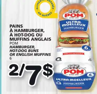 Marches Tradition Pom hamburger, hot-dog buns or english muffins offer