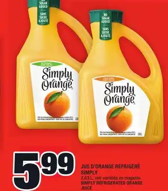 Super C Jus d'orange réfrigéré simply | simply refrigerated orange juice offer
