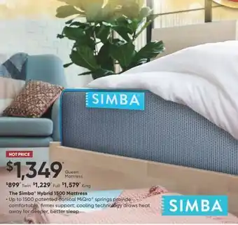 Dormez Vous The simba hybrid 1500 mattress offer