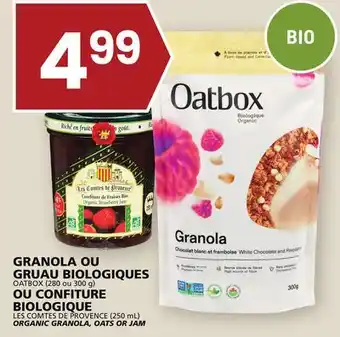 Rachelle-Bery Grocery Oatbox (280 to 300 g) or les comtes de provence (250 ml) organic granola, oats or jam offer