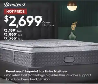 Dormez Vous Beautyrest imperial lux balsa mattress offer