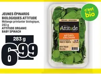 Super C Jeunes épinards biologiques attitude | attitude organic baby spinach offer
