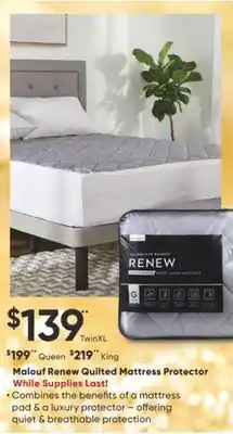 Dormez Vous Malouf renew quilted mattress protector offer