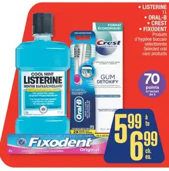 Jean Coutu Listerine, oral-b, crest, fixodent selected oral care products offer