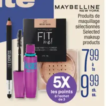 Jean Coutu Maybelline new york selected makeup products offer