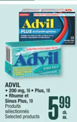 Jean Coutu Advil 200 mg, 16, plus, 18, rhume et sinus plus, 10 selected products offer