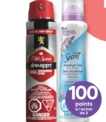 Jean Coutu Old spice, secret selected antiperspirants and deodorants offer
