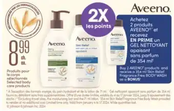 Jean Coutu Aveeno selected body care products offer