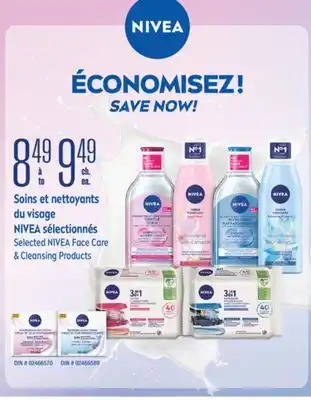 Jean Coutu Selected nivea face care & cleansing products offer