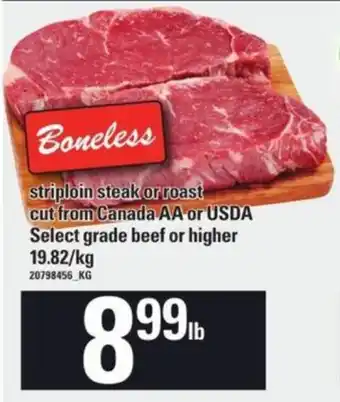 Loblaws Striploin Steak or Roast offer