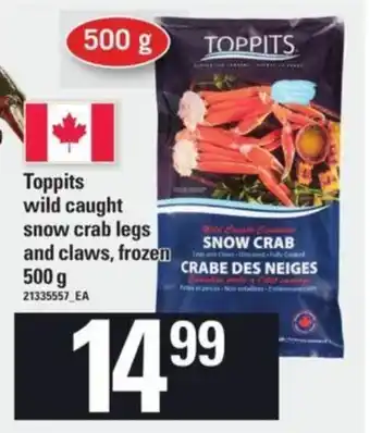 Loblaws Toppits wild caught snow crab legs and claws, frozen 500g offer