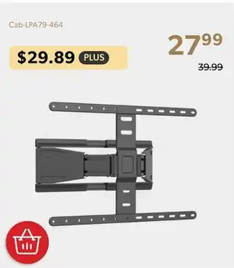 Shopper+ Ultra slim full motion tv wall mount for most 43-90 tvs - primecables offer