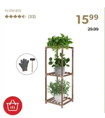 Shopper+ Indoor outdoor wood flower stand large plant shelf multiple garden shelves - yardlab - 3-tier offer