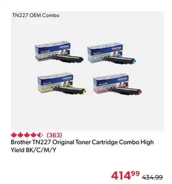 Shopper+ Brother tn227 original toner cartridge combo high yield bk/c/m/y offer