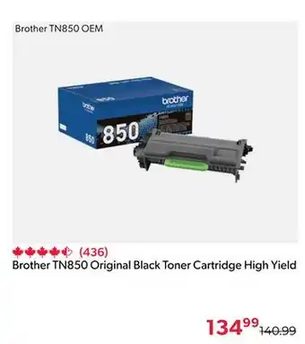 Shopper+ Brother tn850 original black toner cartridge high yield offer